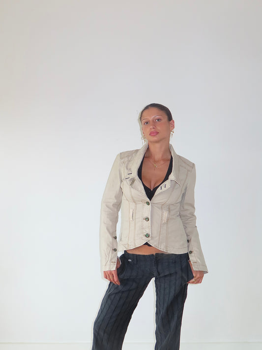 90S GUESS JEANS PANELLED JACKET WITH BACK ZIP / MEDIUM