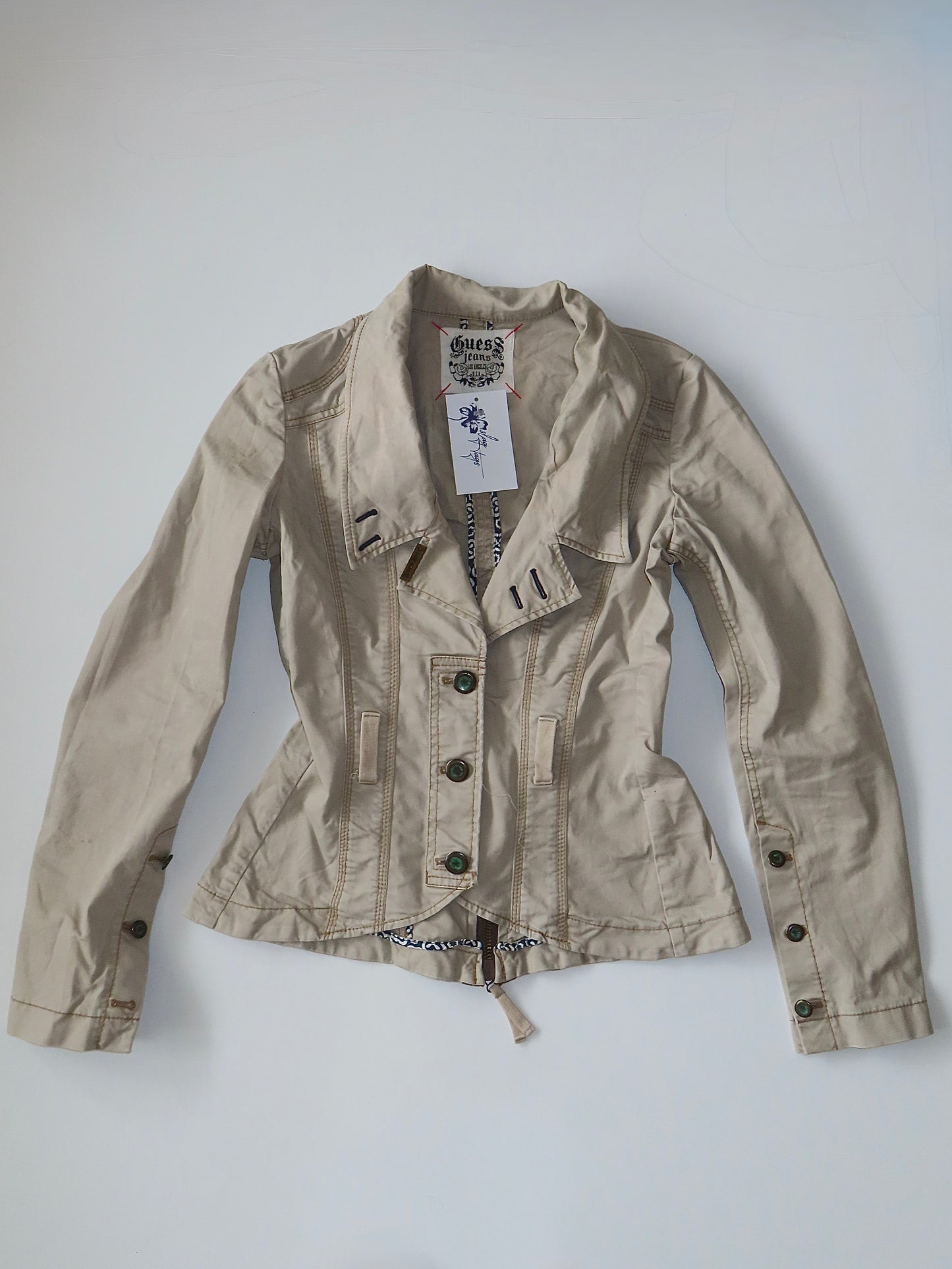 90S GUESS JEANS PANELLED JACKET WITH BACK ZIP / MEDIUM