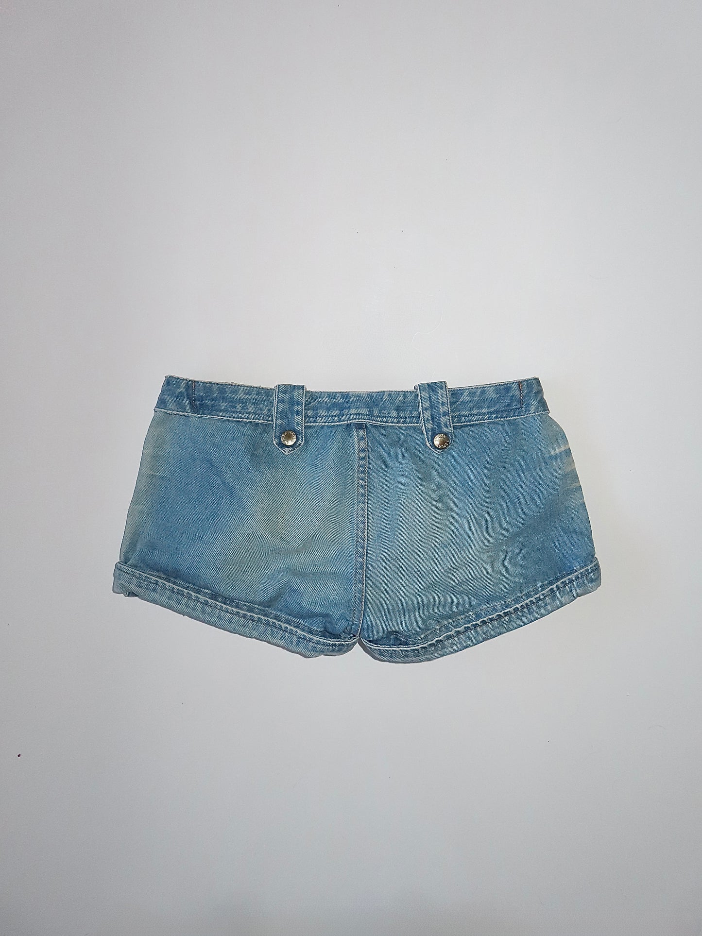 00S REPLAY MICRO MINI BUCKLE DENIM SHORTS / 28