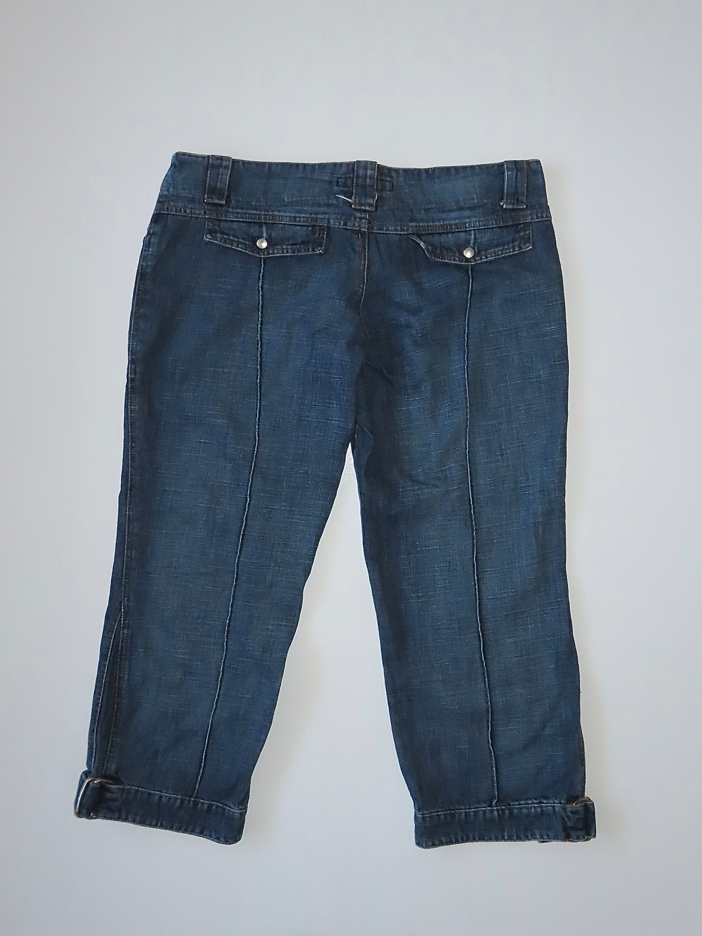 MISS SIXTY LOW RISE UTILITY CROP JEANS / 32