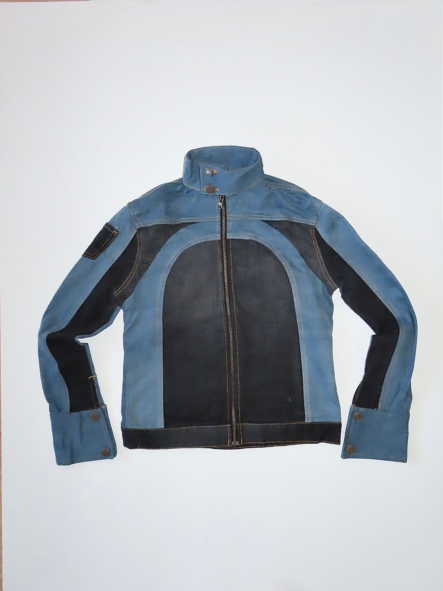 DENIM REWORK MOTO JACKET #3 / SMALL