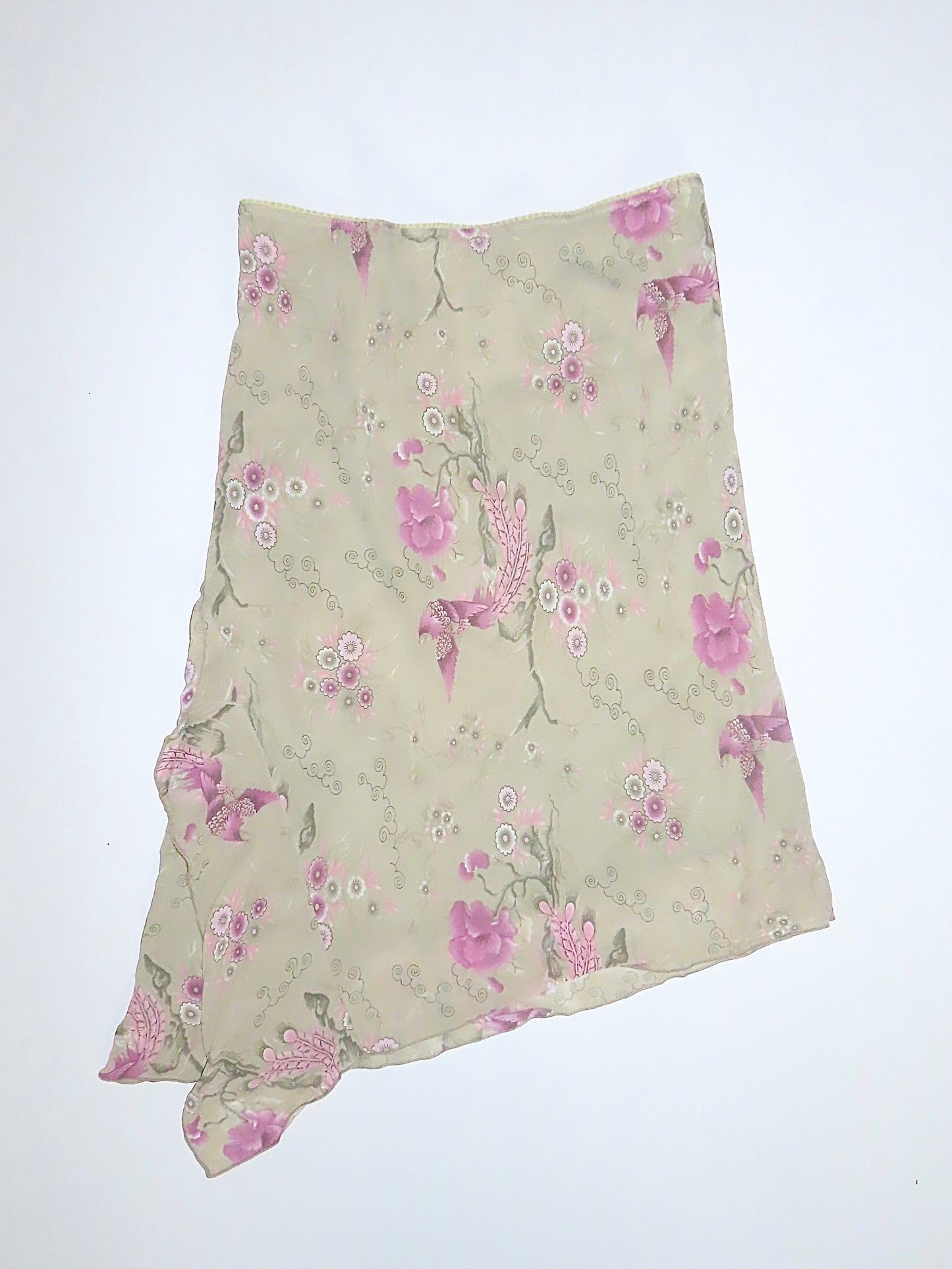 FROGGY SAGE FLORAL BIRD PRINT MIDI SKIRT / 2