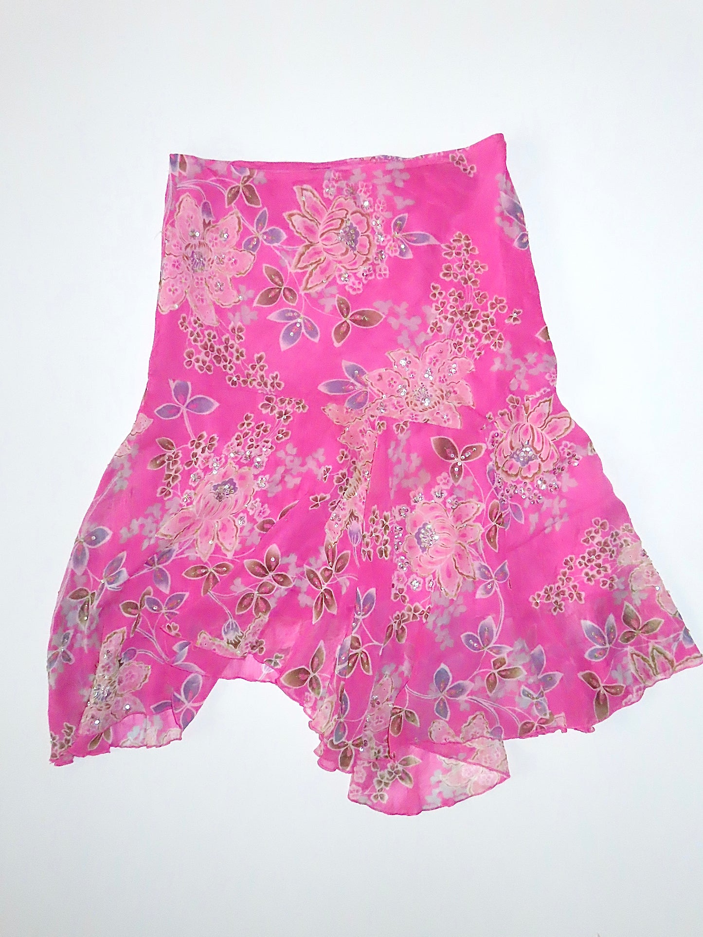 FUCHSIA SEQUIN MIDI SKIRT / ESTIMATED SMALL