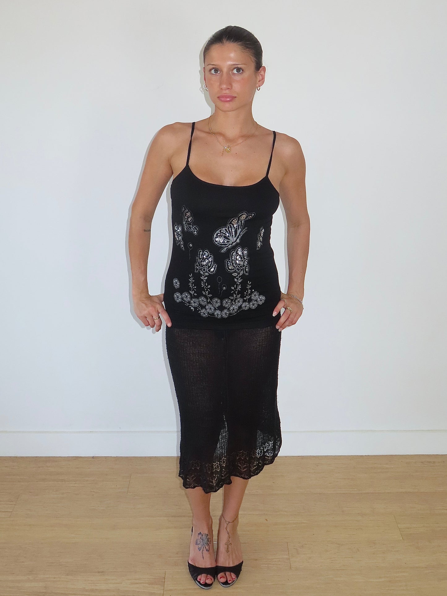 CONNECTION BUTTERFLY SEQUIN SINGLET / ESTIMATED SMALL