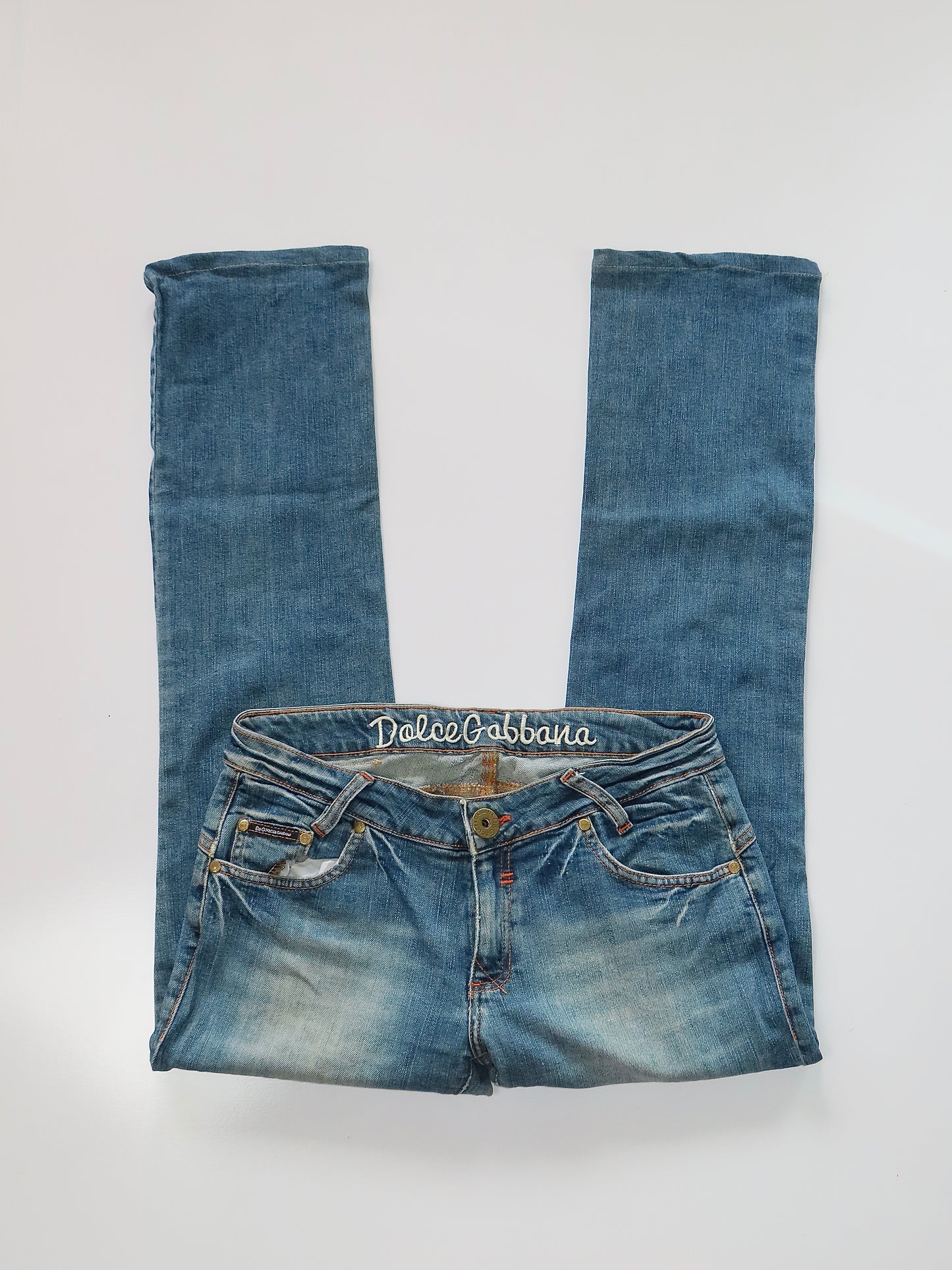DOLCE & GABBANA 00S STRAIGHT LEG LOW RISE DENIM JEANS  / IT. 32