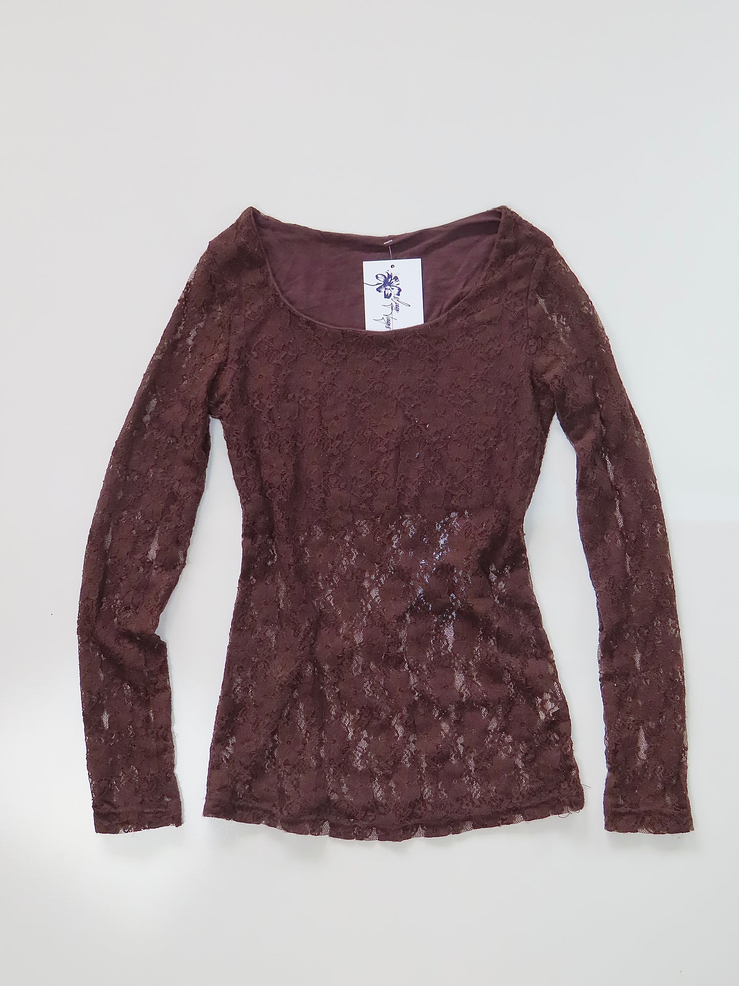 BROWN LACE LONG SLEEVE / MEDIUM