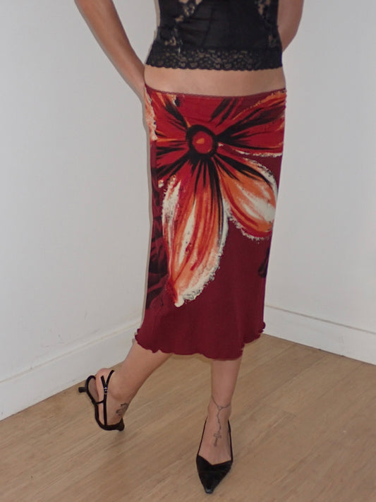 STREET ONE FLORAL MIDI SKIRT / UK 8