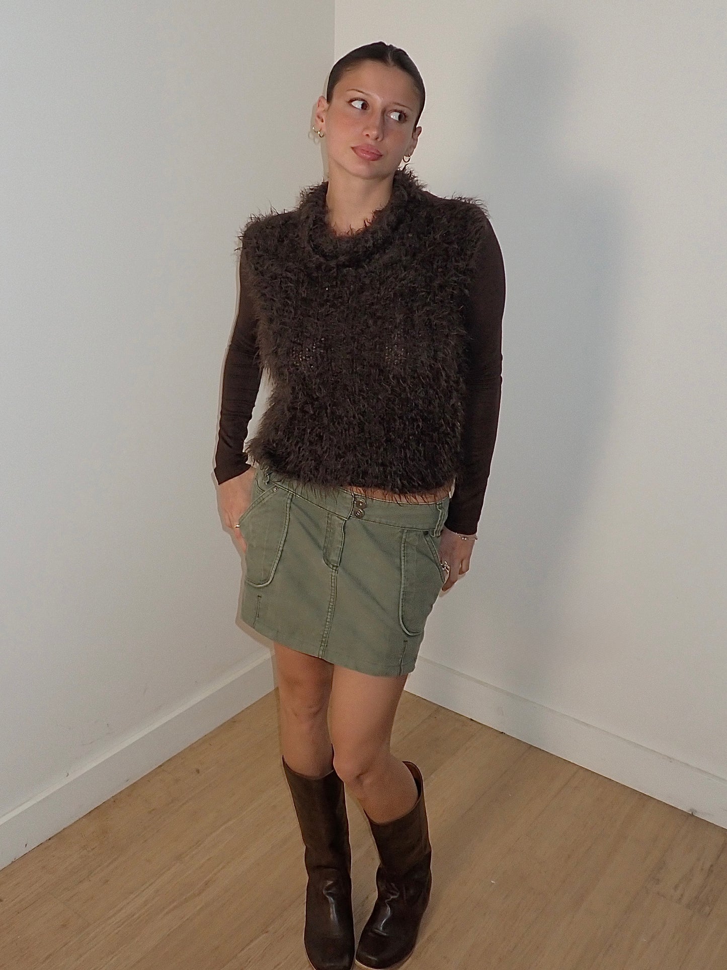 SHAGGY FAUX FUR LONG SLEEVE / EST. SMALL