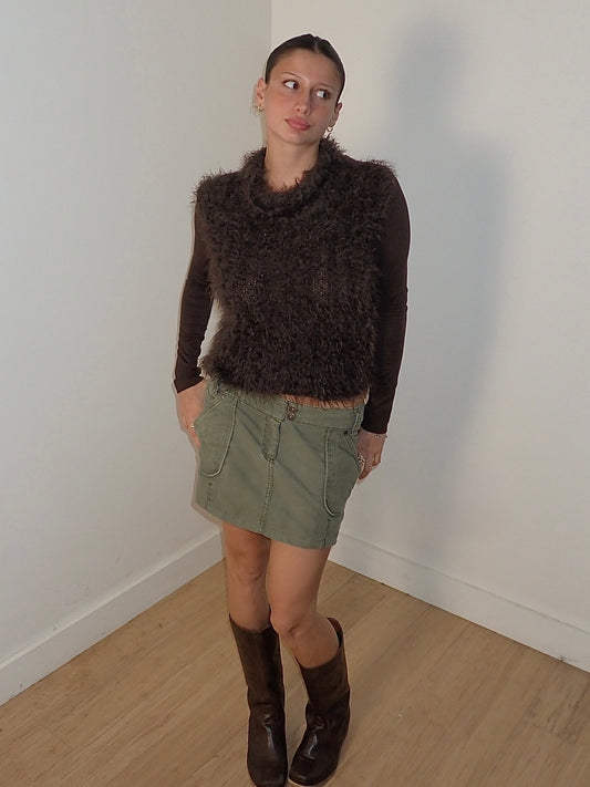 SHAGGY FAUX FUR LONG SLEEVE / EST. SMALL