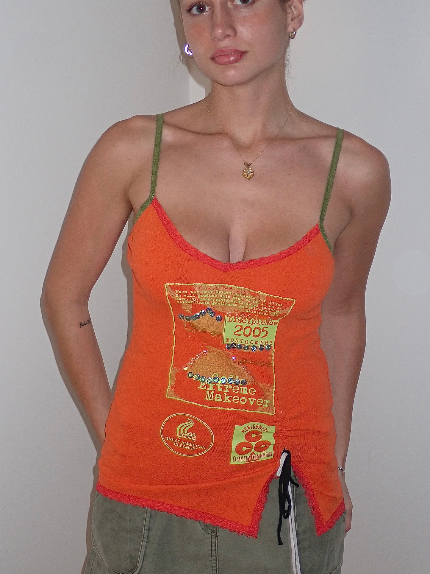 FRUIT OF THE LOOM ORANGE CAMI / LARGE
