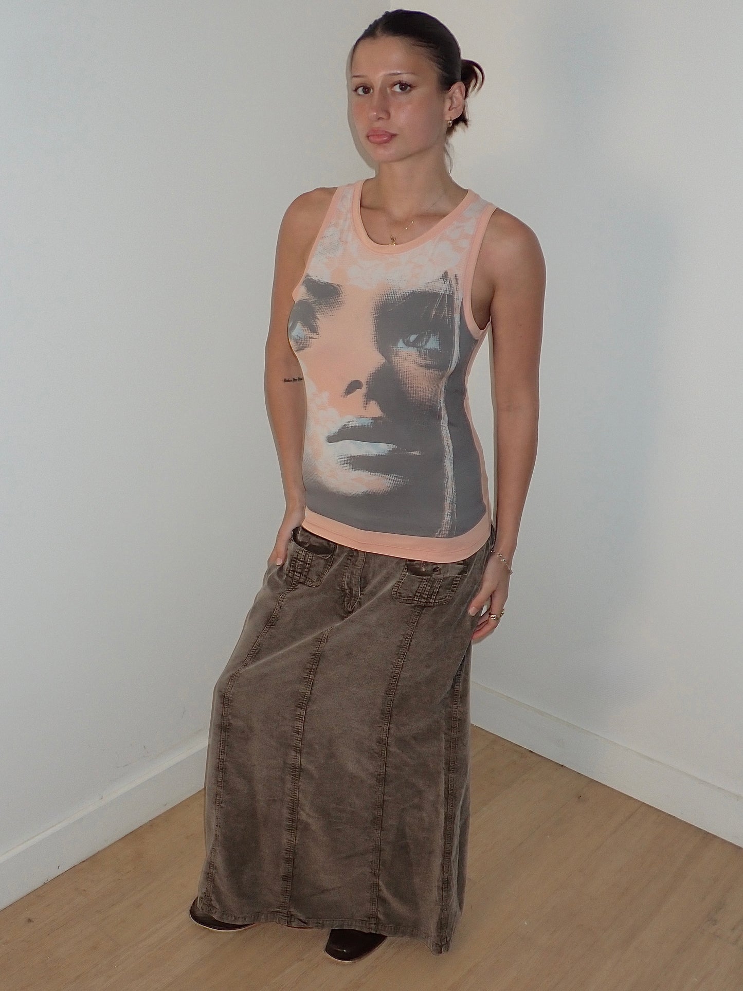 DIESEL PRINTED FACE TANK TOP / SMALL