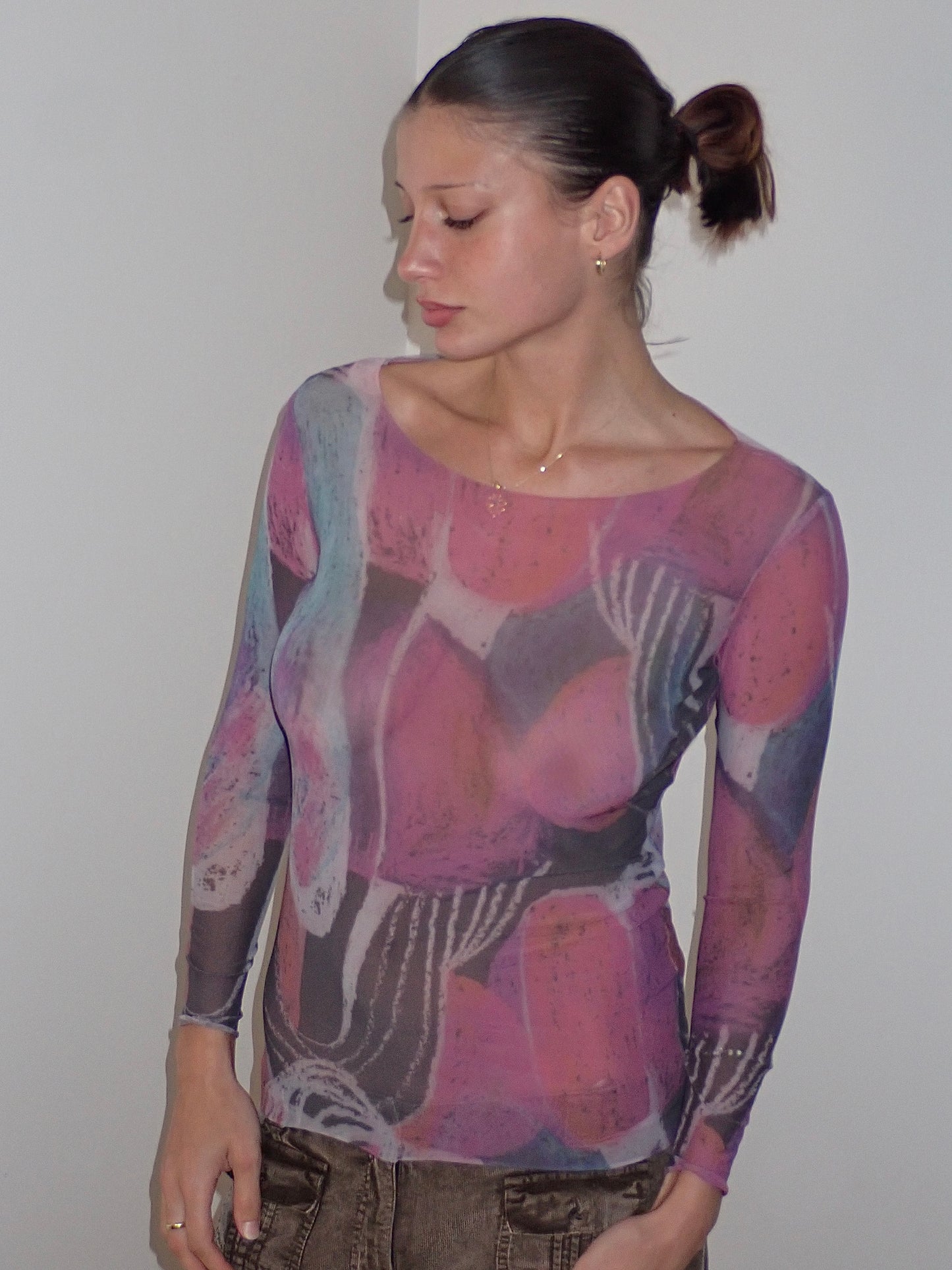 LA PIEL BY AMB PRINTED GRAPHIC TOP / ONE SIZE
