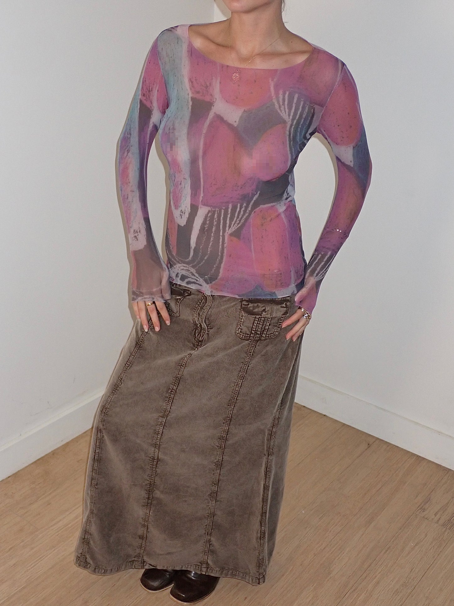 LA PIEL BY AMB PRINTED GRAPHIC TOP / ONE SIZE